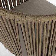 Кресло Марсель плетеное бежевое, подушка ткань бежевая, ножки бежевый металл - 10