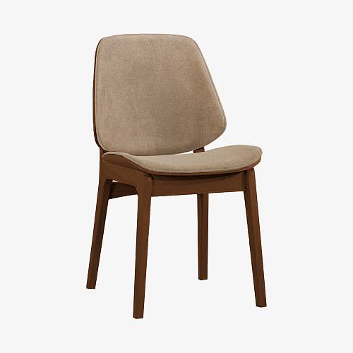 картинка Стул Портленд бежево-коричневая ткань ножки орех от производителя дизайнерской мебели Deephouse