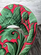 Стул Белладжио образец бархат розово-зеленые цветы ножки черные - 10