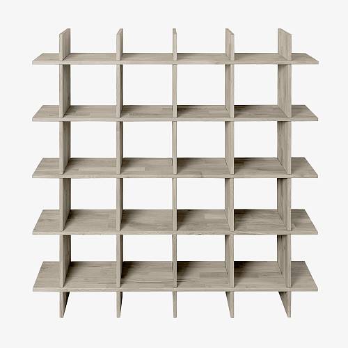 картинка Стеллаж Тронхейм 160х30х160 см массив дуба тон светлый натуральный (масло) от производителя дизайнерской мебели Deephouse