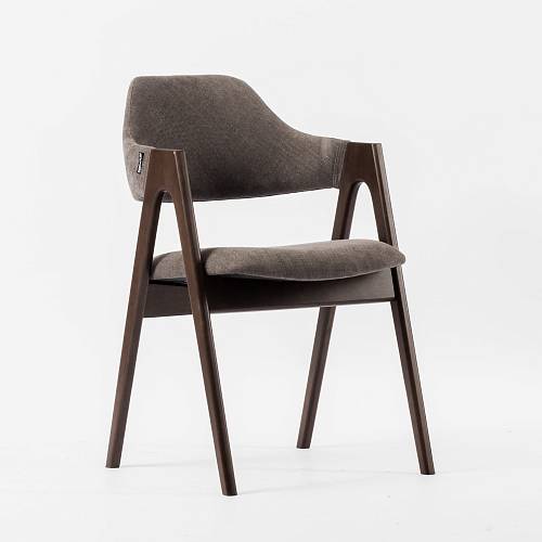 картинка Стул Белфаст темно-серая ткань массив бука (цвет орех) от производителя дизайнерской мебели Deephouse