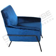 Кресло Амстердам темно-синий бархат + ножки черный металл - 5