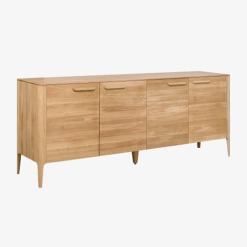 картинка Тумба Аделаида 4 200х46х79 см массив дуба тон натуральный (масло) от производителя дизайнерской мебели Deephouse