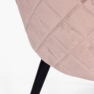 Стул Париж пыльно-розовый бархат с прострочкой ромб (снаружи и внутри) ножки черные - 7