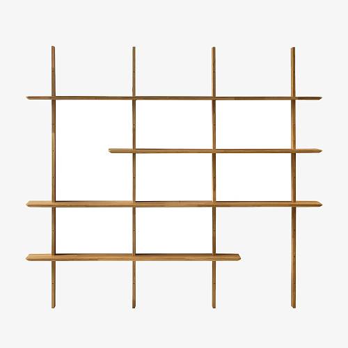 картинка Стеллаж Тампере 4 197х25х176 см массив дуба тон натуральный (масло) от производителя дизайнерской мебели Deephouse