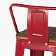 Барный стул TOLIX красный матовый сиденье темное дерево - 7