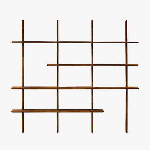 картинка Стеллаж Тампере 4 197х25х176 см массив дуба тон коньяк (масло) от производителя дизайнерской мебели Deephouse