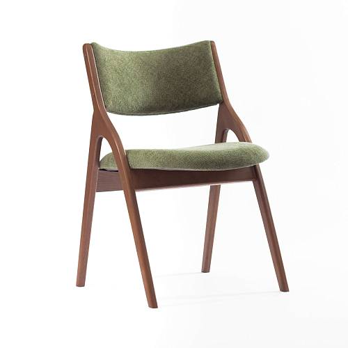 картинка Стул Кардифф зеленая ткань массив бука (орех) от производителя дизайнерской мебели Deephouse