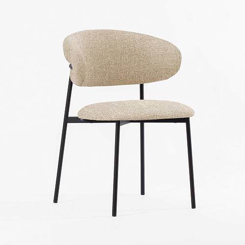 картинка Стул Феррара бежевая ткань ножки черные от производителя дизайнерской мебели Deephouse