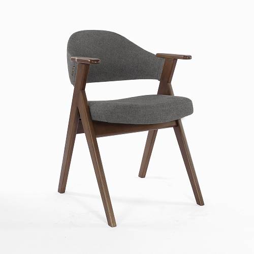 картинка Стул Лестер темно-серая ткань массив бука (орех) от производителя дизайнерской мебели Deephouse