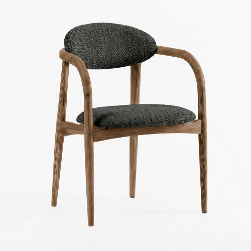 картинка Стул Женева темно-серая ткань дуб тон терра (масло) от производителя дизайнерской мебели Deephouse