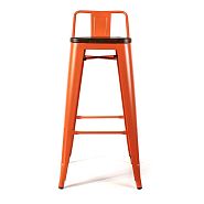 Барный стул TOLIX оранжевый + ясень темный - 7