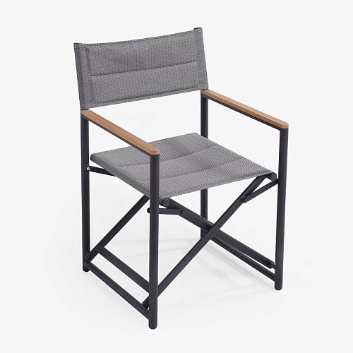 картинка Стул складной Таормина серая ткань ножки металл (серый) от производителя дизайнерской мебели Deephouse