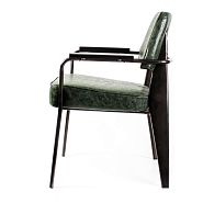 Кресло Вена сталь + сиденье экокожа зеленый винтаж - 4