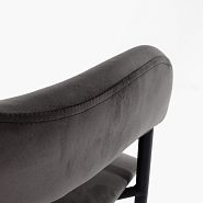 Стул Ливорно полубарный серый бархат ножки черные матовые - 8