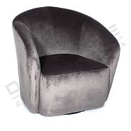 Кресло Межев темно-серый бархат вращающееся - 1