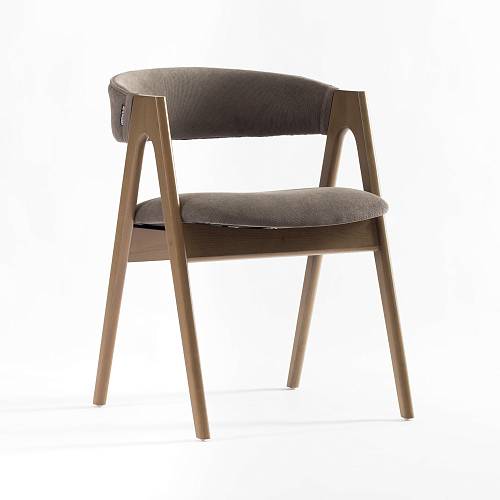 картинка Стул Дублин серо-коричневая ткань массив бука (тон терра масло/лак) от производителя дизайнерской мебели Deephouse