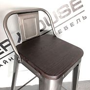 Полубарный стул TOLIX стальной + темное дерево - 4