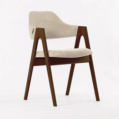 картинка Стул Белфаст бежевая ткань массив бука (цвет орех) от производителя дизайнерской мебели Deephouse