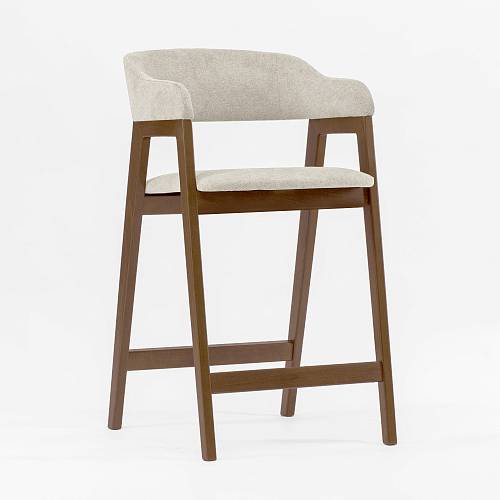 картинка Стул барный Челси белая ткань массив бука (терра) высота подлокотников 96 см от производителя дизайнерской мебели Deephouse