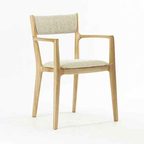 картинка Стул Виннер светло-бежевая ткань массив березы тон натуральный (масло) от производителя дизайнерской мебели Deephouse