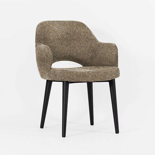 картинка Стул Мартин бежево-коричневая ткань ножки черные от производителя дизайнерской мебели Deephouse