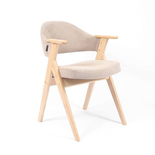 картинка Аутлет! Стул Лестер бежевая ткань массив бука (натуральное дерево) от производителя дизайнерской мебели Deephouse