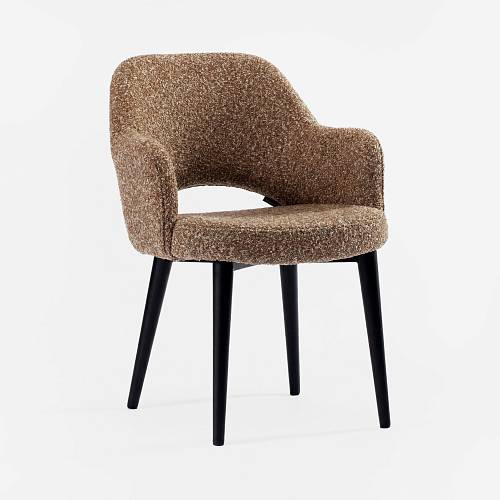 картинка Стул Мартин коричневая ткань букле ножки черные от производителя дизайнерской мебели Deephouse