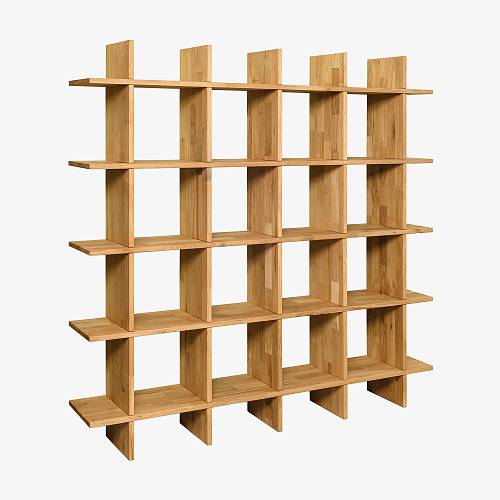 картинка Стеллаж Тронхейм 160х30х160 см массив дуба тон натуральный (масло) от производителя дизайнерской мебели Deephouse