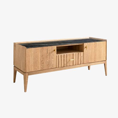 картинка Тумба для ТВ Брисбен 140х46х58 см массив дуба тон натуральный (масло) от производителя дизайнерской мебели Deephouse