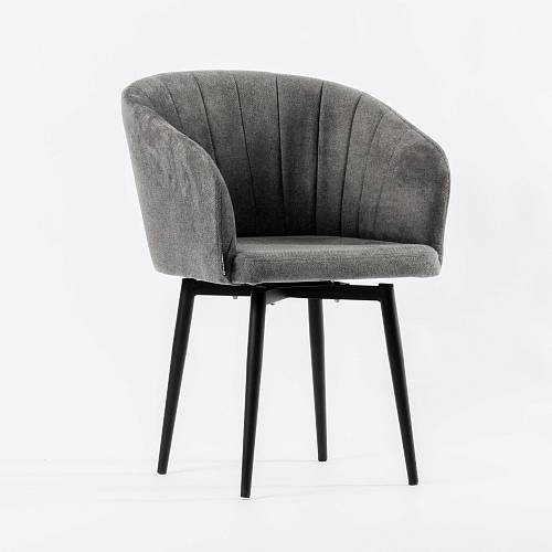 картинка Стул Гарда вращающийся темно-серая ткань ножки черные от производителя дизайнерской мебели Deephouse