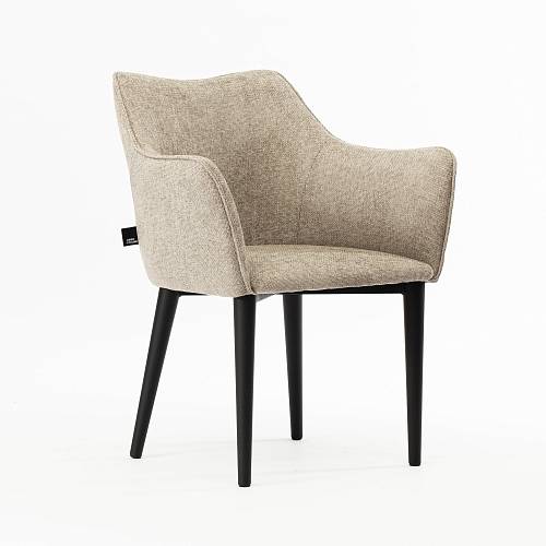 картинка Стул Moscow Denis Simachev для  DH бежево-коричневая ткань ножки черные от производителя дизайнерской мебели Deephouse