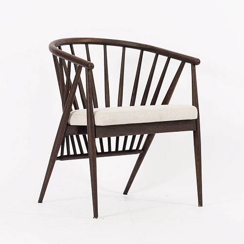 картинка Стул Монтепульчано кремовая ткань дуб (темный орех масло) от производителя дизайнерской мебели Deephouse