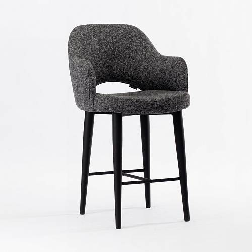 картинка Стул Мартин барный темно-серая ткань ножки черные от производителя дизайнерской мебели Deephouse