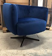 Кресло Бонвиль темно-синий бархат вращающееся - 2