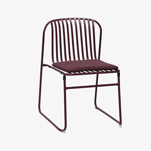 картинка Стул Сансони металлический тон бордовый подушка бордовая от производителя дизайнерской мебели Deephouse