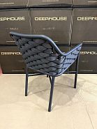 Кресло Кицбюэль плетеное темно-серое, подушка ткань темно-серая, ножки темно-серый металл - 10