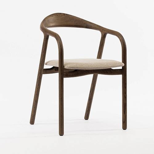 картинка Стул Лугано бежевая ткань дуб тон терра от производителя дизайнерской мебели Deephouse