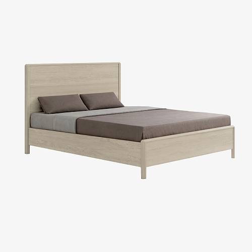 картинка Кровать Канберра 207х191х90 см спальное место 180х200 без настила массив дуба тон светлый натуральный (масло) от производителя дизайнерской мебели Deephouse