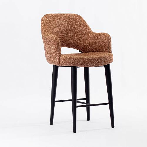 картинка Стул барный Мартин терракотовая ткань букле ножки черные от производителя дизайнерской мебели Deephouse