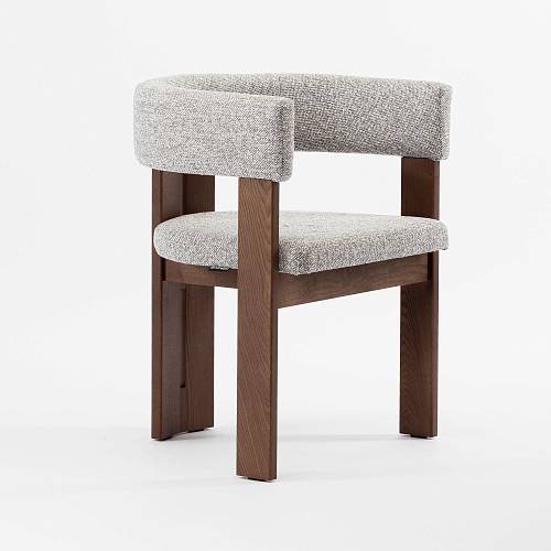 картинка Стул Гамбург светло-серая ткань ясень (тон орех масло) от производителя дизайнерской мебели Deephouse