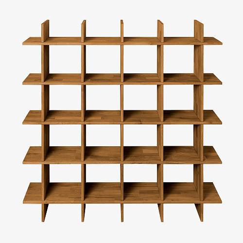 картинка Стеллаж Тронхейм 160х30х160 см массив дуба тон коньяк (масло) от производителя дизайнерской мебели Deephouse