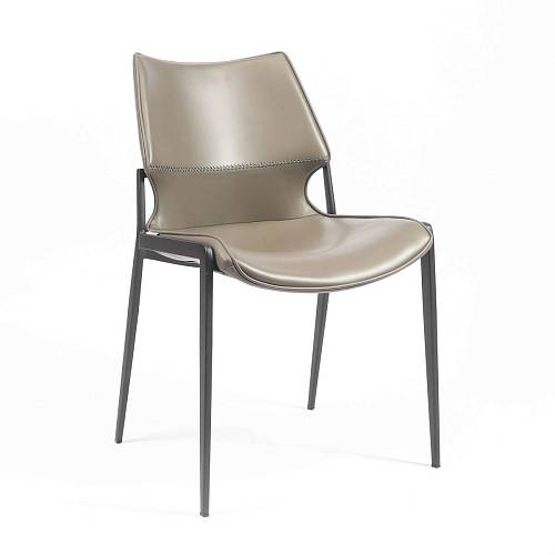 картинка Стул Бремен серая экокожа ножки черные от производителя дизайнерской мебели Deephouse