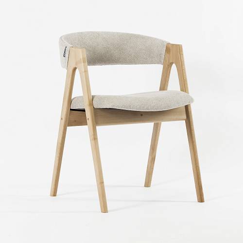 картинка Стул Дублин светло-серая ткань массив бука (натуральное дерево) от производителя дизайнерской мебели Deephouse