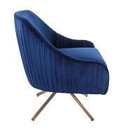 Кресло Бонн вращающееся синий бархат + металл под золото - 10