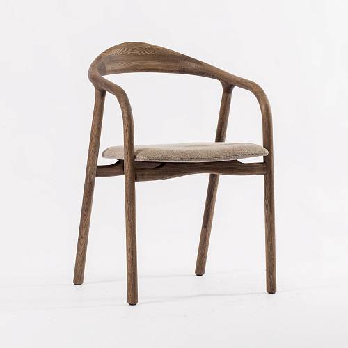 картинка Стул Лугано бежево-коричневая ткань дуб тон терра (х) от производителя дизайнерской мебели Deephouse