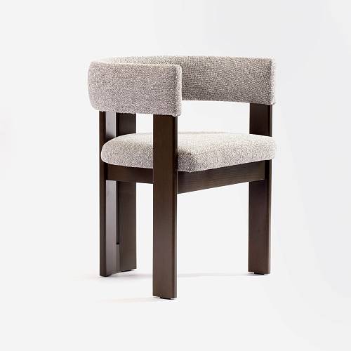 картинка Стул Гамбург светло-серая ткань ясень (тон орех масло) от производителя дизайнерской мебели Deephouse