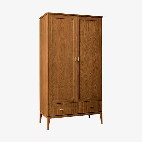 картинка Шкаф Брисбен 115х61х210 см, 2 двери, массив дуба тон коньяк (масло) от производителя дизайнерской мебели Deephouse