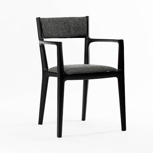 картинка Стул Виннер ткань цвета гранит массив березы тон черный глянец (эмаль) от производителя дизайнерской мебели Deephouse