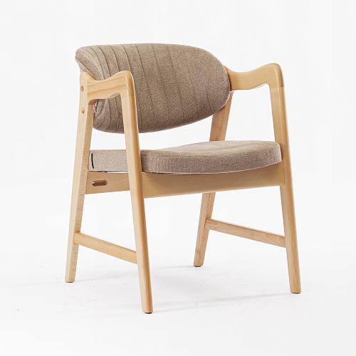 картинка Стул Монтерей бежево-коричневая ткань массив бука (натуральное дерево лак) от производителя дизайнерской мебели Deephouse